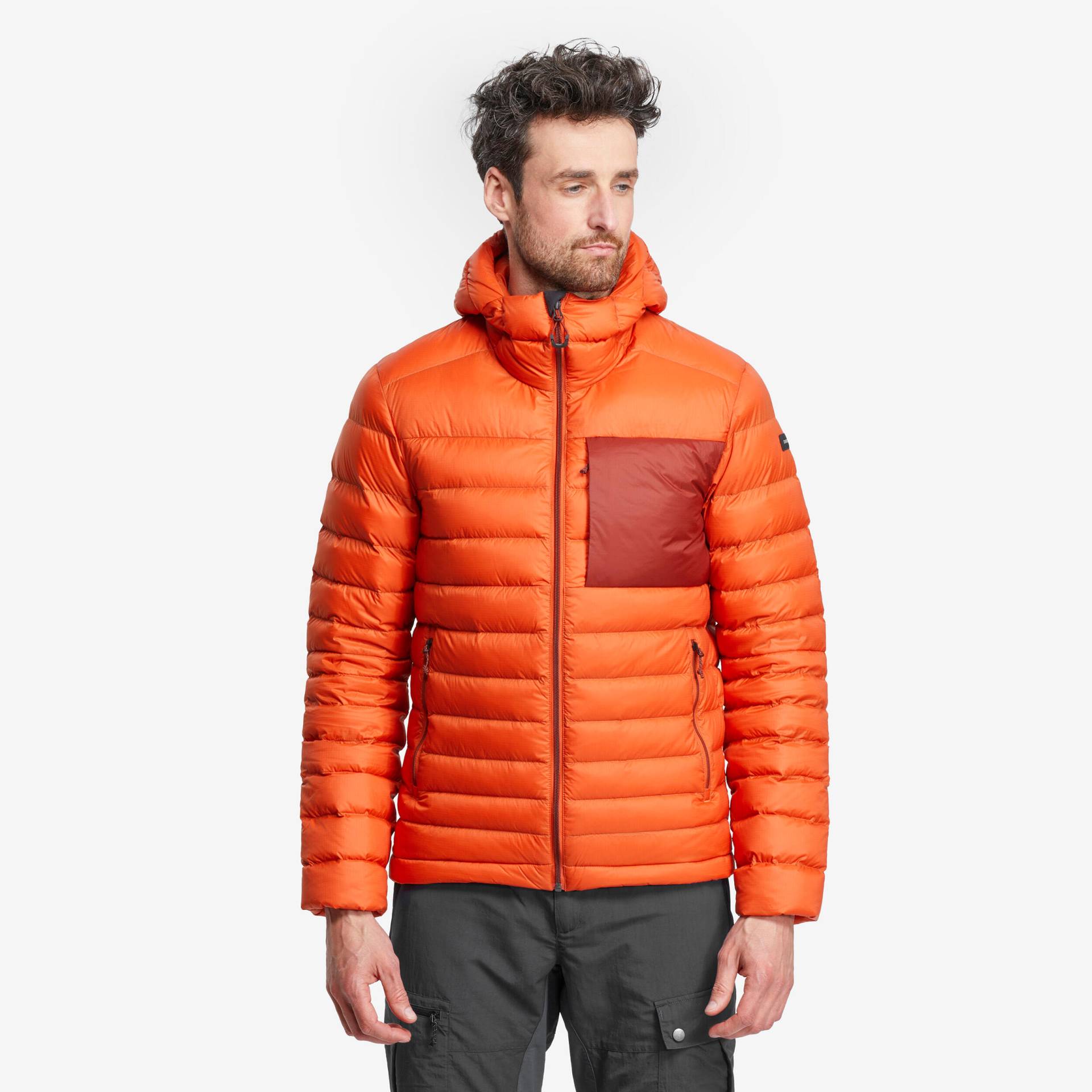 Daunenjacke Herren bis -10 °C Kapuze Trekking - MT500 von FORCLAZ