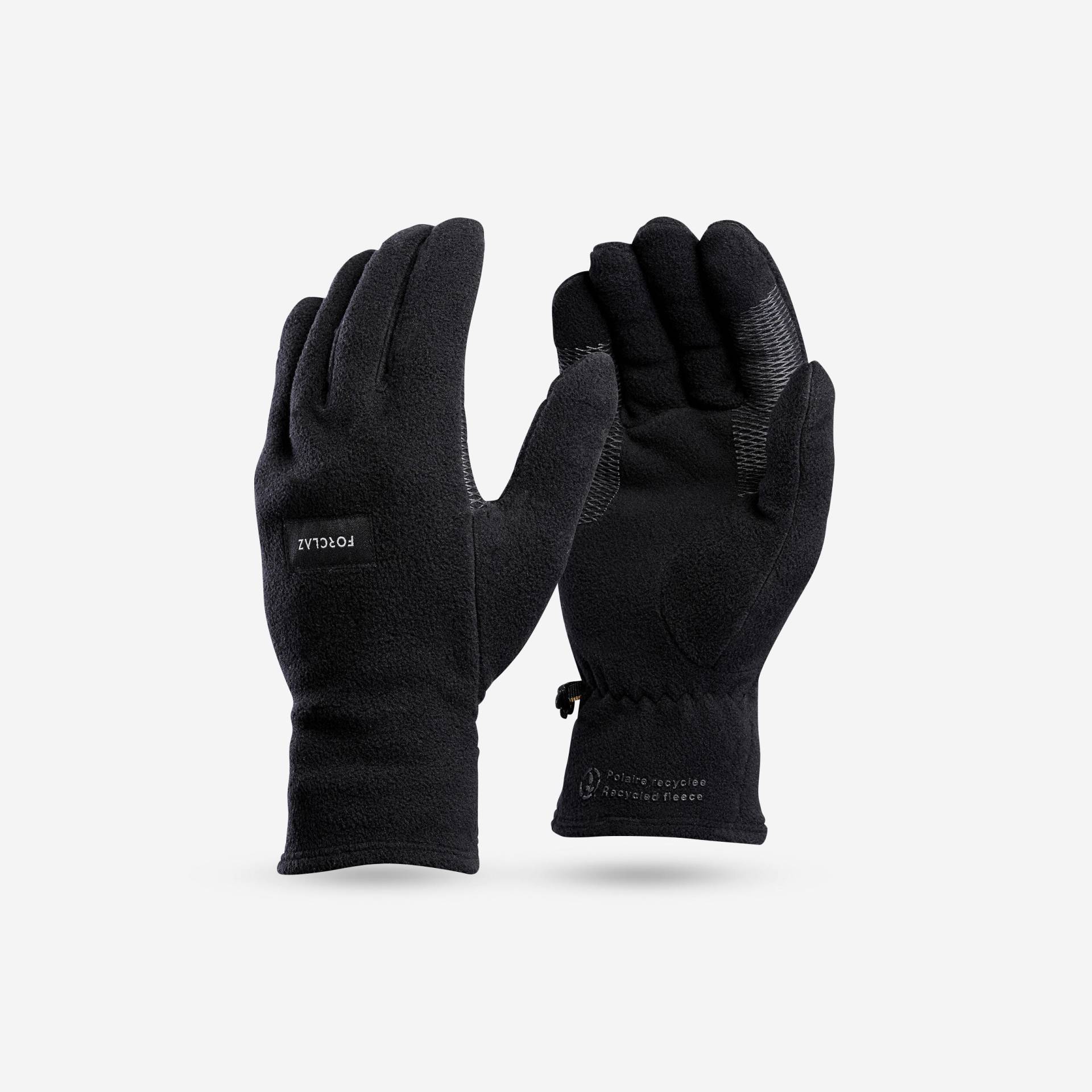 Handschuhe Erwachsene Fleece recycelt Trekking - MT100 schwarz von FORCLAZ
