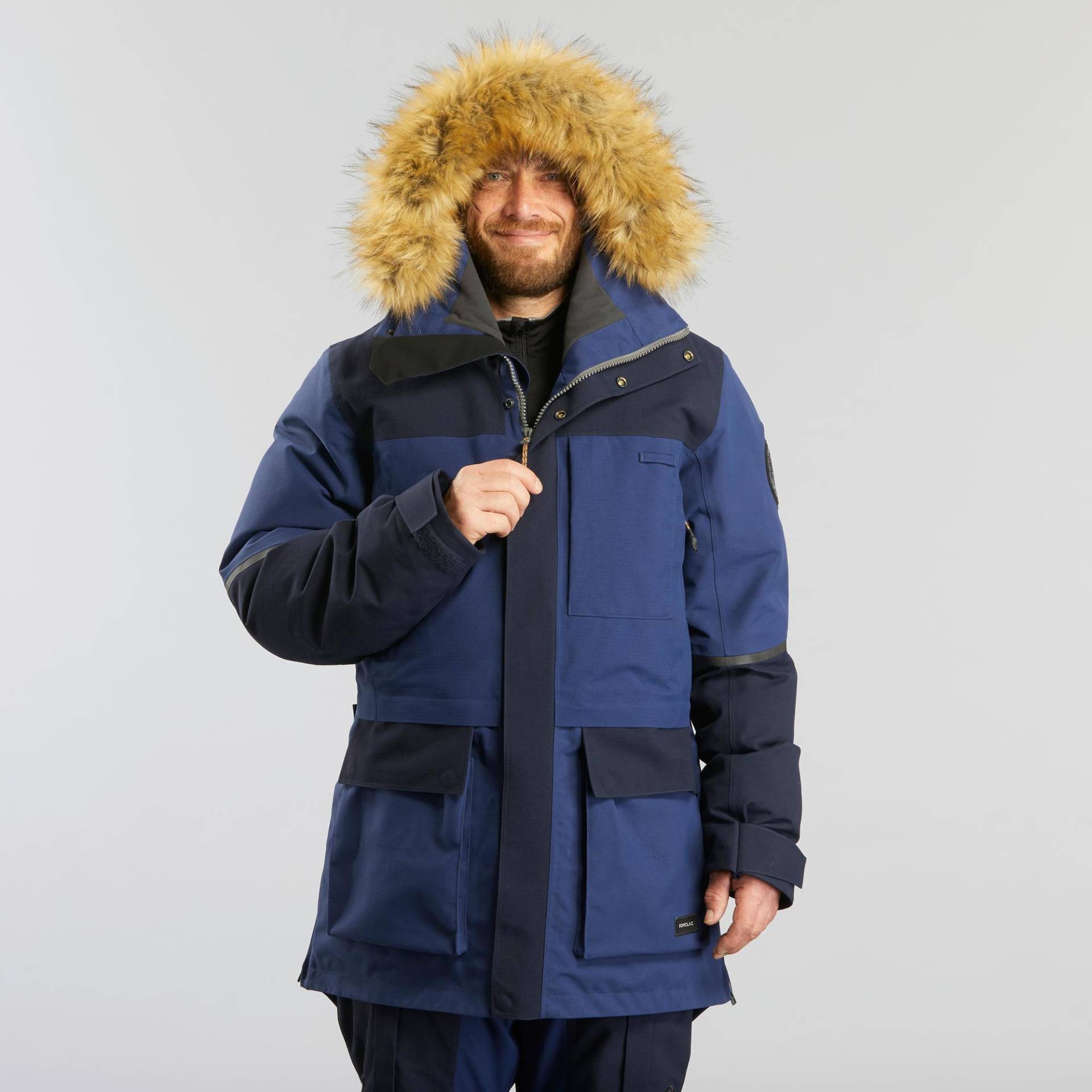 Parka Jacke Trekking Arctic 900 extra warm wasserdicht blau von FORCLAZ