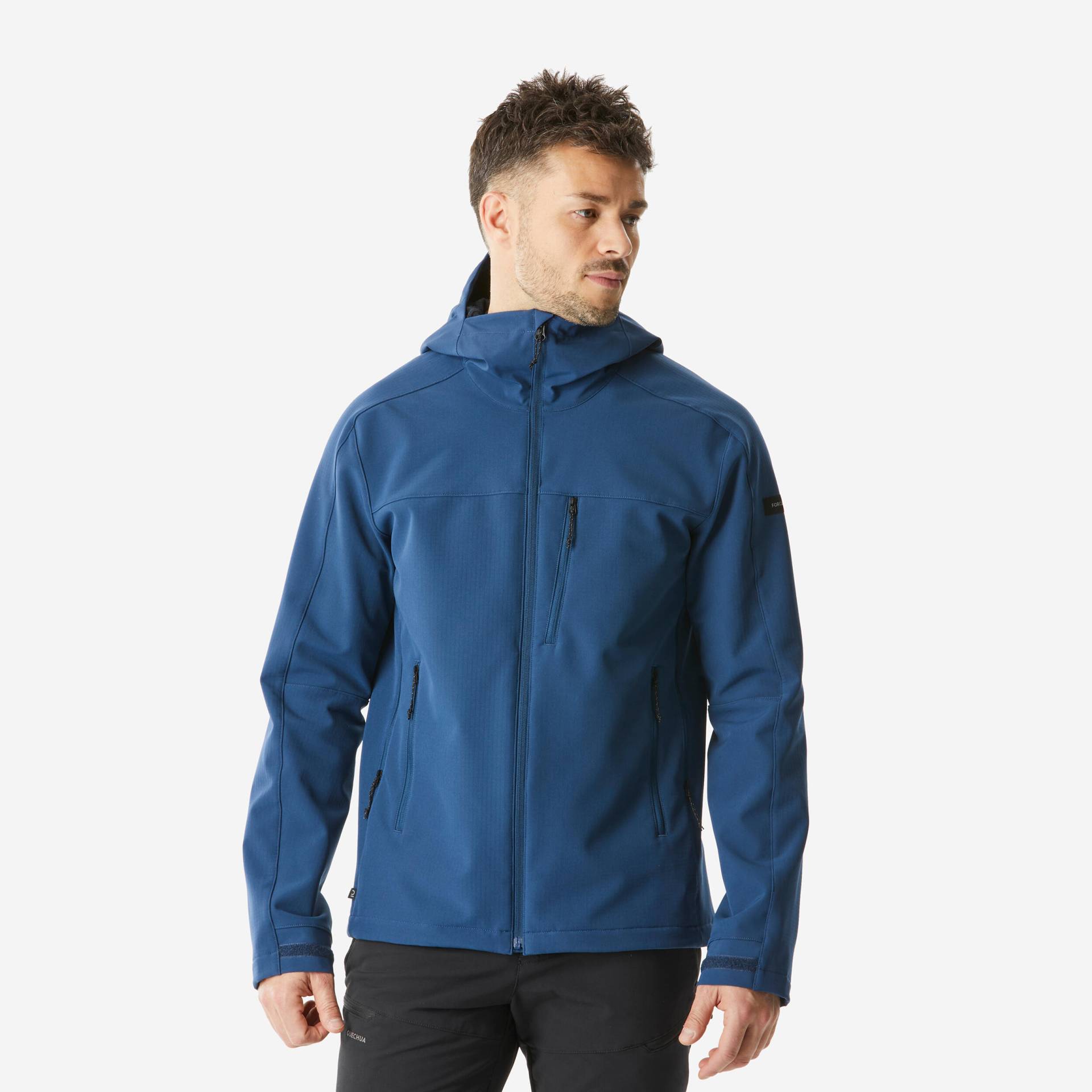 Softshelljacke Herren winddicht Trekking - MT500 blau von FORCLAZ