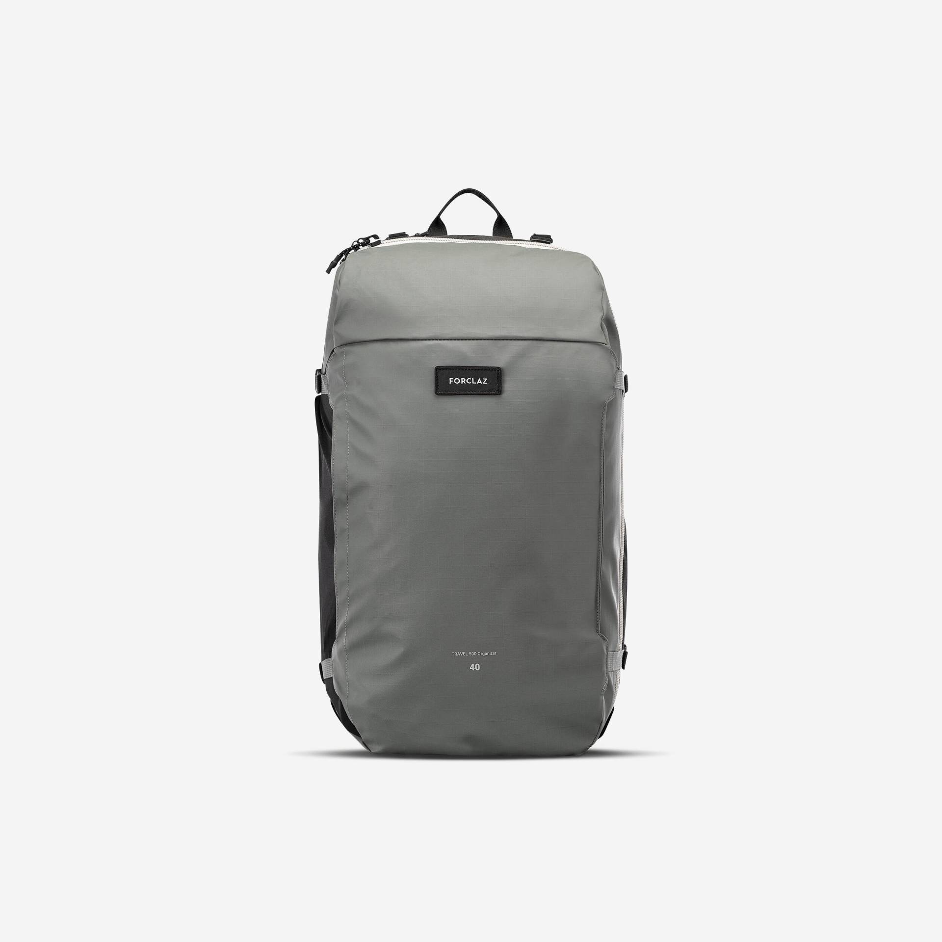 Reiserucksack Backpacking 40 l - Travel 500 Organizer khaki von FORCLAZ