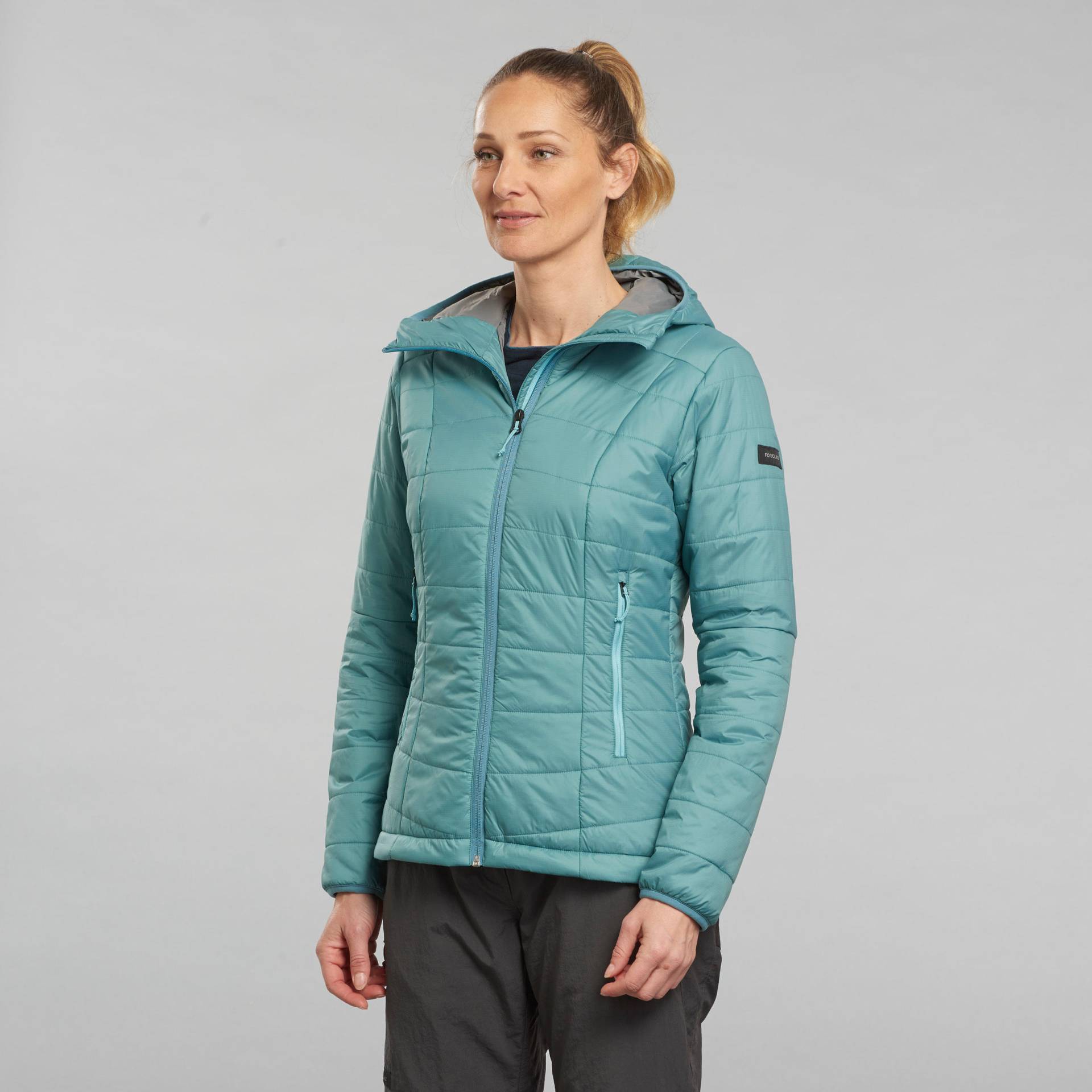 Wattierte Jacke Damen mit Kapuze bis -5 °C Trekking - MT100 violett von FORCLAZ