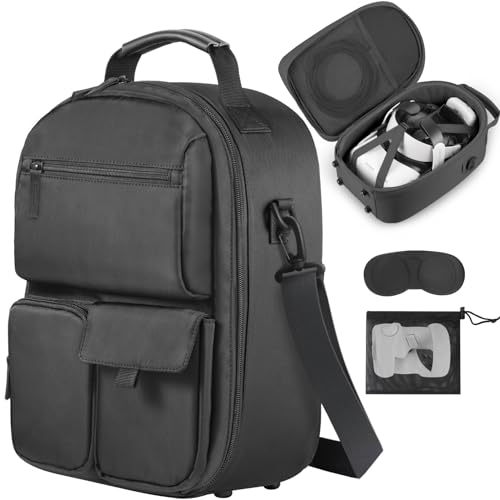 FOREGOER Groß Tragetasche für Meta Quest 3/Quest 3S/Oculus Quest 2 mit Elite Strap, Touch Controllern und anderem VR Zubehör, Harte Case für Oculus Quest 3 Zubehör, VR All-in-One Gaming Headset von FOREGOER