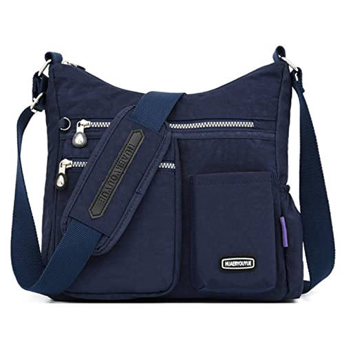 FORKIS Damen-Schultertaschen Handtasche Messenger Bag Ladies Umhängetasche Vielseitiger Outdoor -Freizeitbeutel-Deep Blue von FORKIS