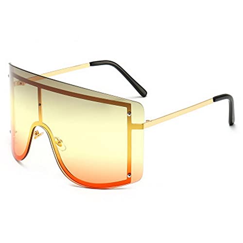 FORKIS Sonnenbrille Übergroße Damen Gradient Sonnenbrille Rimless Herren Metall Statement Brille-11, Show von FORKIS
