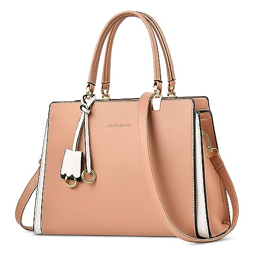 FORRICA Handtasche Damen Elegant Umhängetasche PU Leder Frauen Top Griff Tasche Mode Damentaschen für Einkaufen Pendeln Dating Rosa von FORRICA