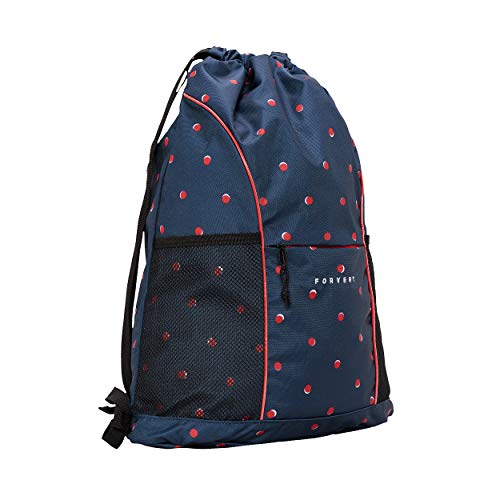 FORVERT Lando Unisex Bag lässiger Daypack,Rucksack,Hauptfach,vordere Tasche,größenverstellbare Trageriemen,Navy Double dots,one Size von Forvert