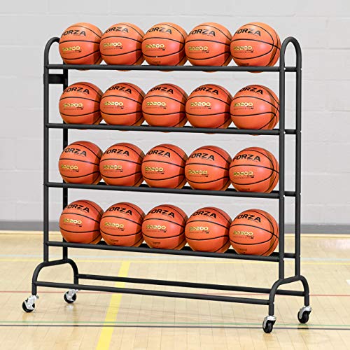 FORZA Basketball Ballregal aus Stahlrohr - der perfekte Ballwagen für Sporthallen, Schulen und Sportsclubs - EIN Sportsgeräte-Regal - 20 oder 40 Bälle Kapazität (20 Bälle Kapizität) von FORZA
