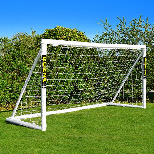 FORZA Fußballtor mit einem Klicksystem – das Fußball-Tor kann das ganze Jahr über bei jedem Wetter draußen Lassen Stehen | Fussballtore für Garten | Fussballtor Kinder (2,4m x 1,8m) von FORZA