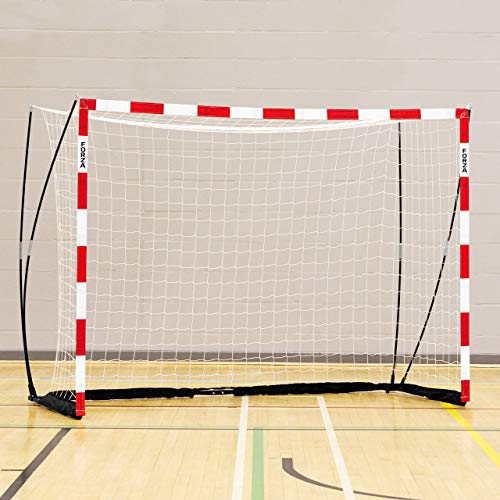 FORZA Handballtor Proflex - 3m x 2m Handballtor - in rot/weiß oder blau/weiß erhältlich (Rot, mit Sandsäcke (x2)) von FORZA