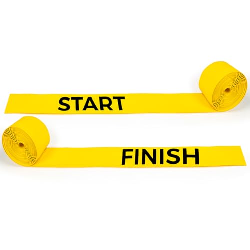 FORZA METIS Start- und Ziellinien | Set mit 4 gut sichtbaren gelben PVC-Rennmarkierungen – Ideal für Sportveranstaltungen im Innen- und Außenbereich von FORZA