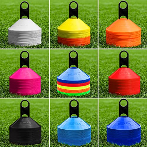 FORZA Markierungshütchen für Sport [50 Stück] - 9 Farboptionen (Schwarz) von FORZA