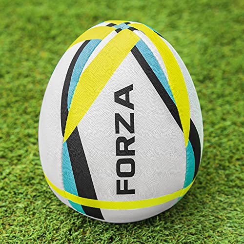 FORZA Rebounder Rugby Trainingsball - Größe 4 Rugby Ball | Verbessen Sie Ihre Reaktionszeiten, Reflexe und Passgenauigkeit | Halb Rugby Ball | Rugby Training Ausrüstung (Größe 4) von FORZA
