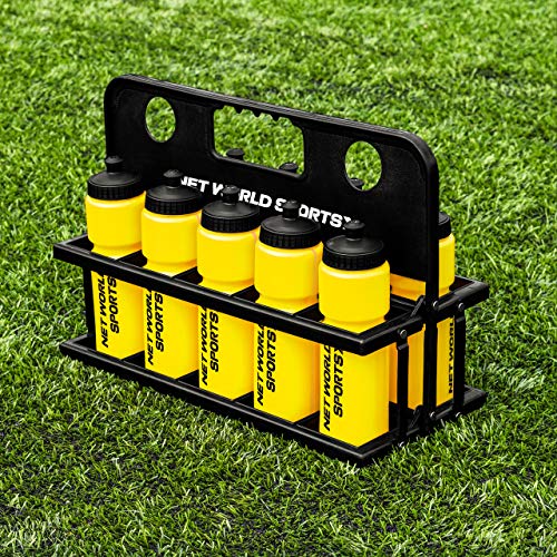 FORZA Sport Flaschenträger (750ml) mit 10 Trinkflaschen - BPA-freier Kunststoff - perfektes Trinkflasche Sport Set (Gelb) von FORZA