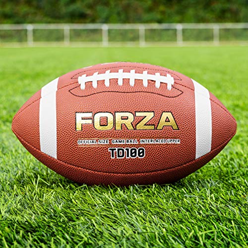FORZA TD100 American Football Spiel Ball | F-Grip™ Griff Design | Einzeln, 3er-Set, 40er-Set oder 45-Set erhältlich (Junior (9-12-jährigen), Einzeln) von FORZA
