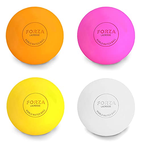 FORZA World Match Lacrosse Ball - Lacrosse Balls in unterschiedliche Farben & Packungsgrößen | Lacrosse Massageball | Massageball Set für Sportler | Bälle für Lacrosse (12er-Set, Gelb) von FORZA