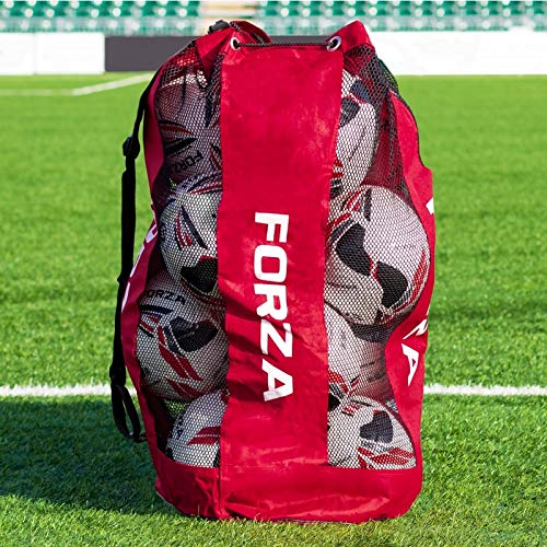 FORZA hochwertige Sportsbälle Tragetasche - kann bis 12 aufgeblasene Bälle halten (Rot) von FORZA