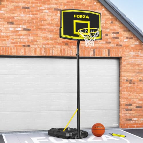 FORZA verstellbares Basketballreifen- und Standsystem | 4 Größen | Basketballkorb & Ständer | Basketball-Reifen | Für Kinder und Erwachsene (JS220 (Junior), Basketballkorb + Ball + Pumpe) von FORZA