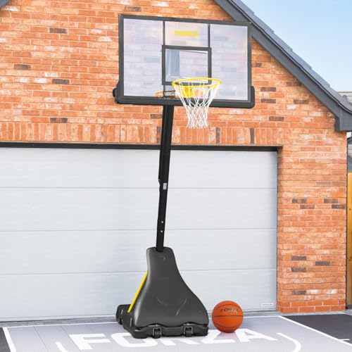 FORZA verstellbares Basketballreifen- und Standsystem | 4 Größen | Basketballkorb & Ständer | Basketball-Reifen | Für Kinder und Erwachsene (JS420 (Elite), Basketballkorb + Ball) von FORZA