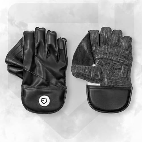 Fortress Original Schwarze Handschuhe für Wicket Keeper [3 Größen] – Kinder-, Jugend- und Erwachsenengrößen (Erwachsene) von FORZA