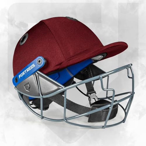 Fortress Pro STL Cricket-Helm – Profi-Cricket-Helm für Junior-, Jugend- und Senior-Spieler | 3 Größen | Verstellbare Cricket-Helme | 4 Farboptionen (Kastanienbraun, Groß (59–62cm)) von FORZA
