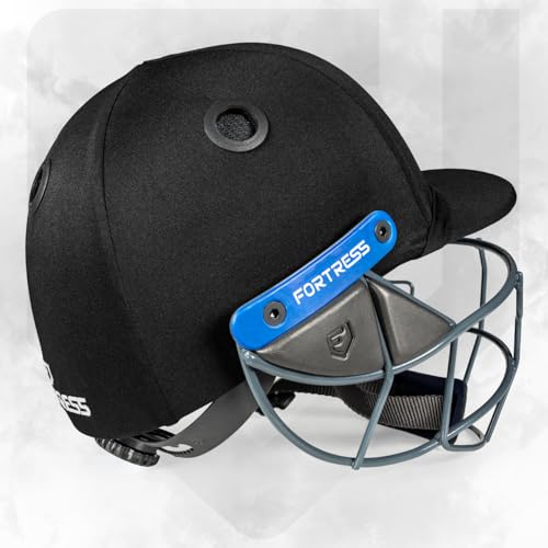Fortress Pro STL Cricket-Helm – Profi-Cricket-Helm für Junior-, Jugend- und Senior-Spieler | 3 Größen | Verstellbare Cricket-Helme | 4 Farboptionen (Schwarz, Klein (54–56cm)) von FORZA