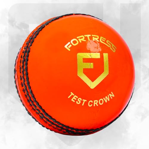 Fortress Royal Crown Cricketbälle – Cricketball aus hochwertigem, handgenähtem Leder – 4 Farboptionen (Orange, Männer - Packung von 6) von FORZA