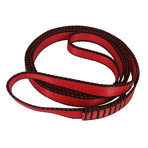 FOSER 18mm Nylon Kletterschlinge Runner, 23KN Nylon Seil, zum Klettern, Bergsteigen, Wandern, Downhill, Notfallausrüstung (Red(1pcs), 60cm/24in) von FOSER