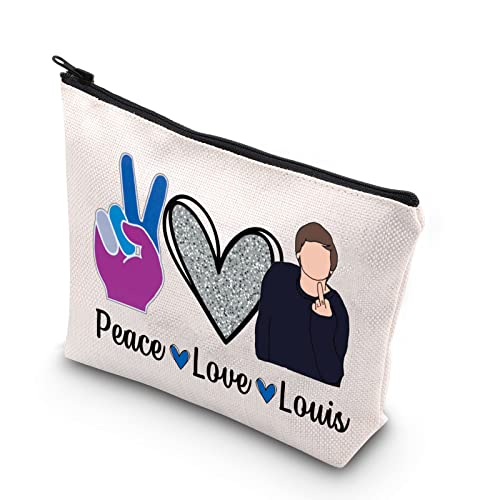 Musikfans Geschenk Peace Love Louis Geschenk für Frauen Reißverschluss Tasche Make-up Tasche, weiß, Peace Love Louis-uk von FOTAP