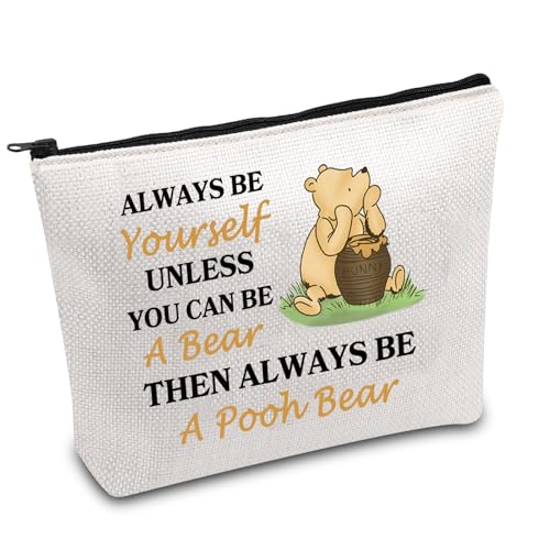 Pooh Bear Make-up-Tasche, magisches Königreich, Geschenk, Catartoon Charakter, Zitat, Make-up-Tasche, Honigbär, Geschenk, Bär mit Honigtopf, weiß, poor bear uk von FOTAP