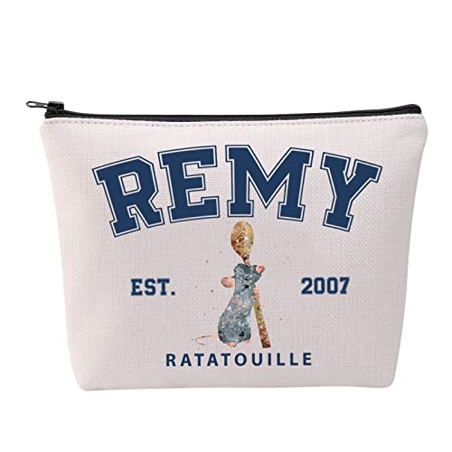 Remy Kosmetiktasche mit Zitat, Rattenfans, Geschenk Remy Est. 2007 Ratatouill, Reißverschluss-Tasche, Make-up-Tasche, weiß, REMY EST von FOTAP