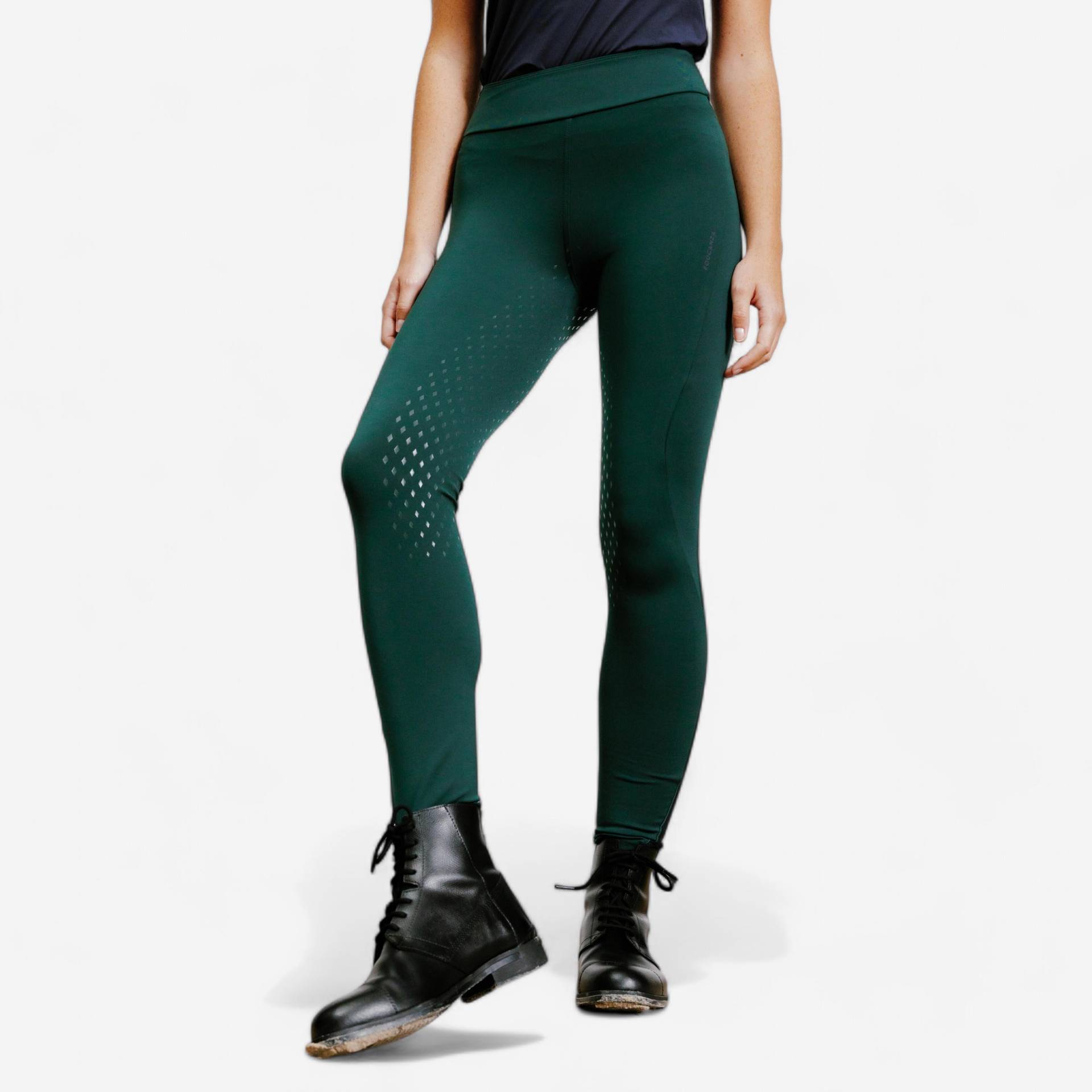 Damen Reitleggings Full Grip - 500 grün von FOUGANZA