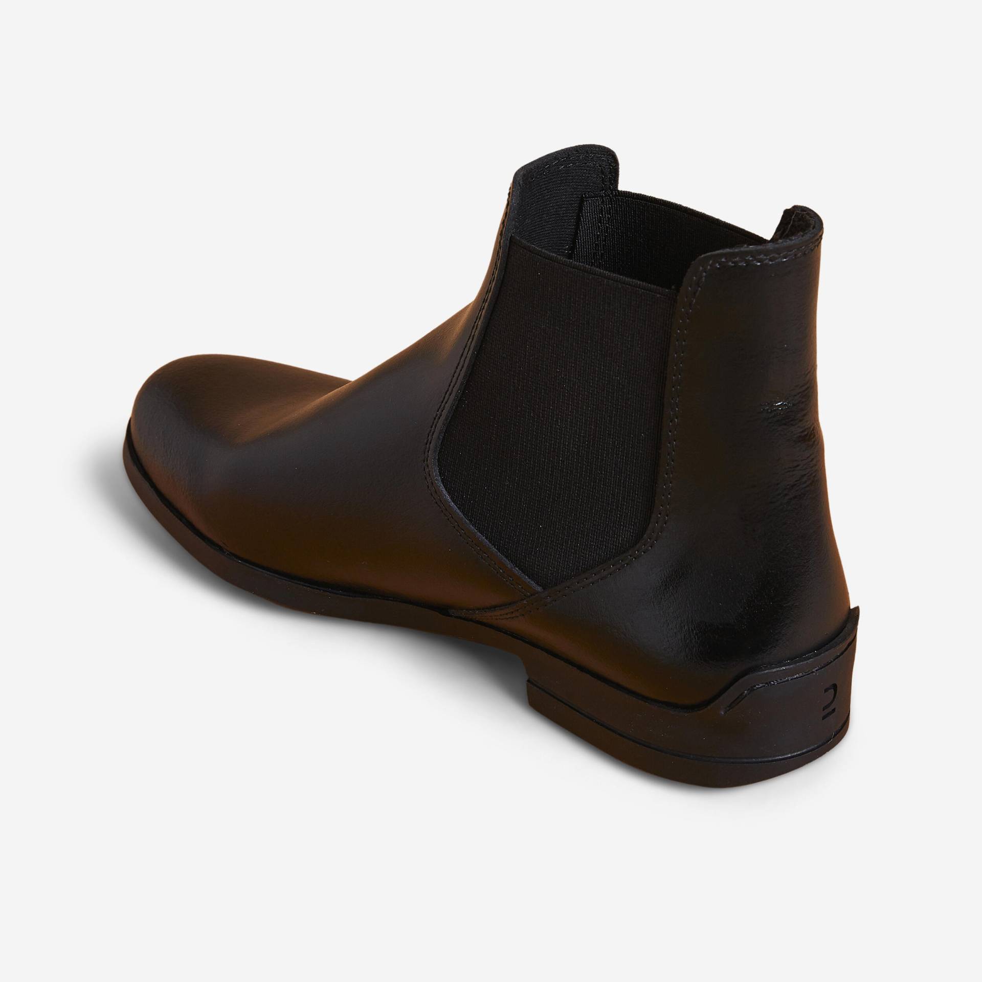 Gebraucht - Reitstiefeletten 500 Leder Damen/Herren schwarz - SEHR GUT von FOUGANZA