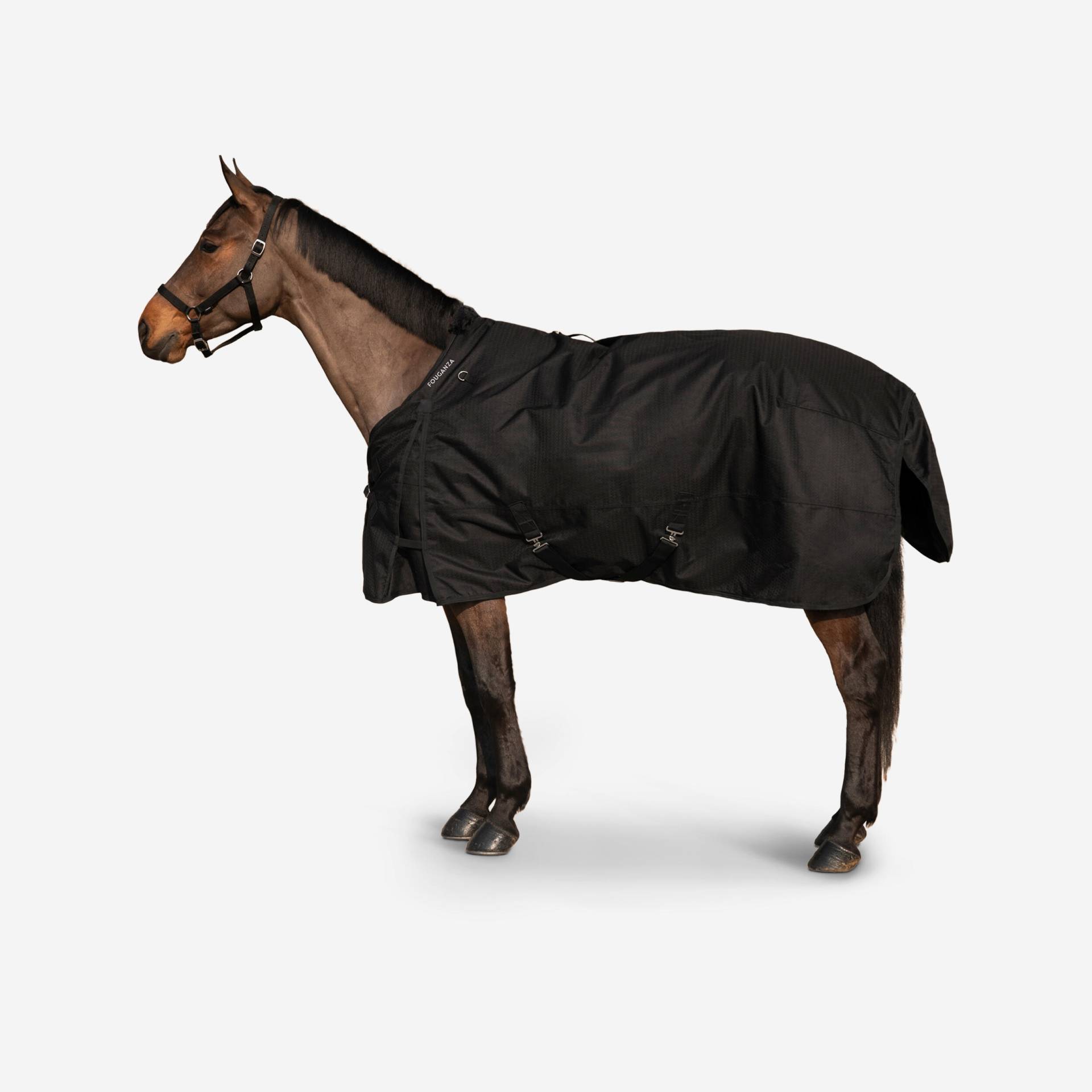 Regendecke Allweather wasserdicht Pferd/Pony 200 schwarz 1.000 D von FOUGANZA