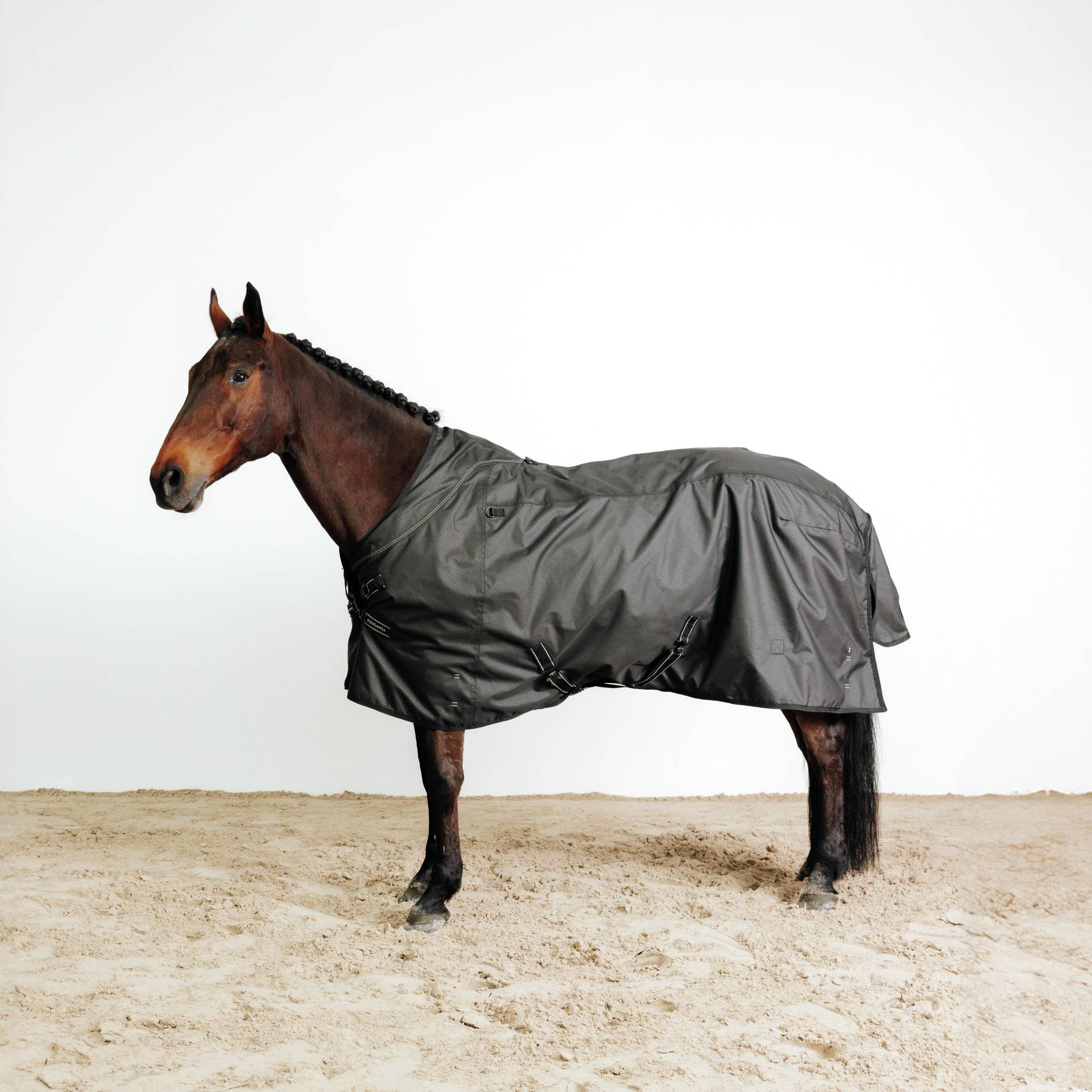 Regendecke Combo 1200D Allweather Pferd/Pony schwarz von FOUGANZA