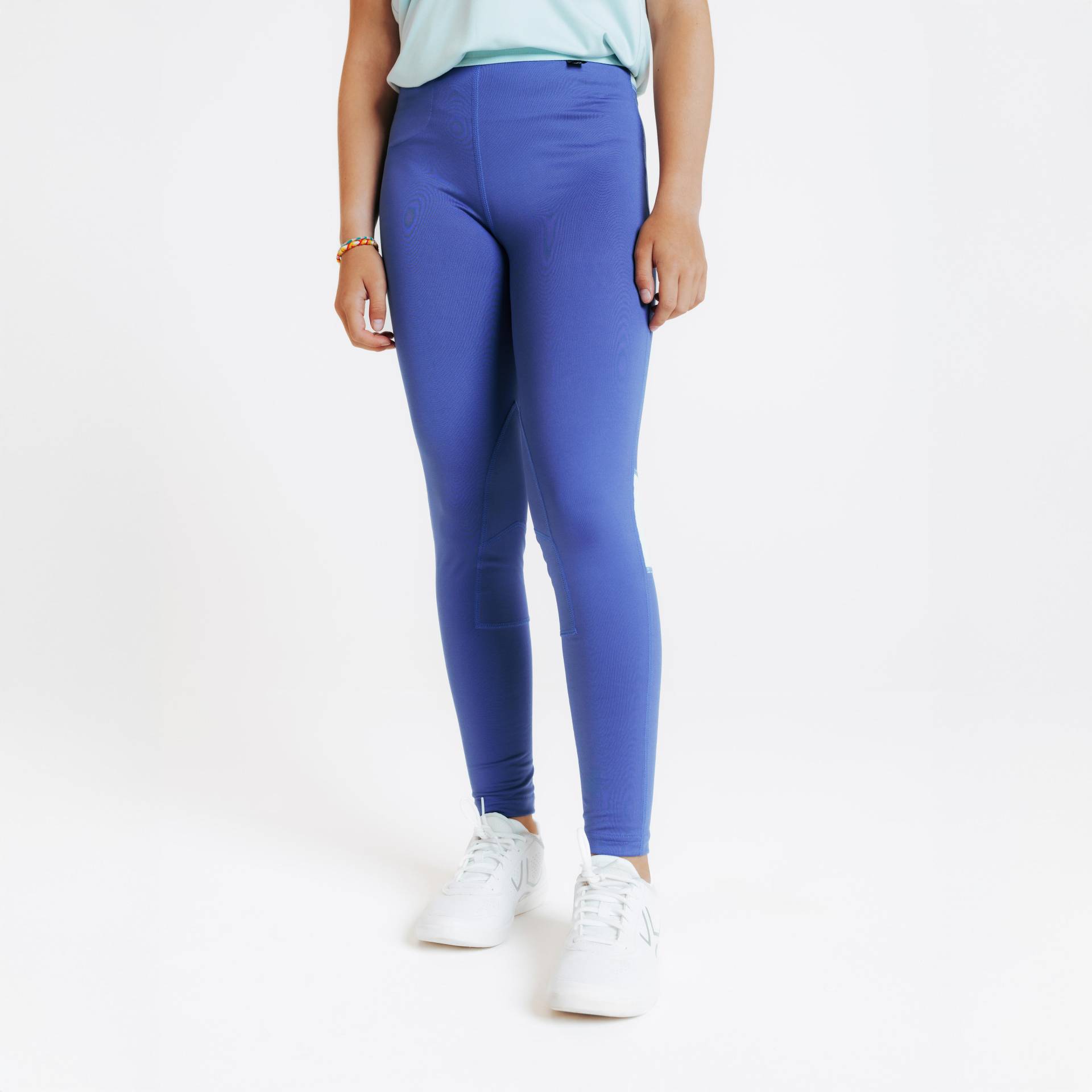 Reitleggings 100 Light Kinder hellblau/graugrün von FOUGANZA