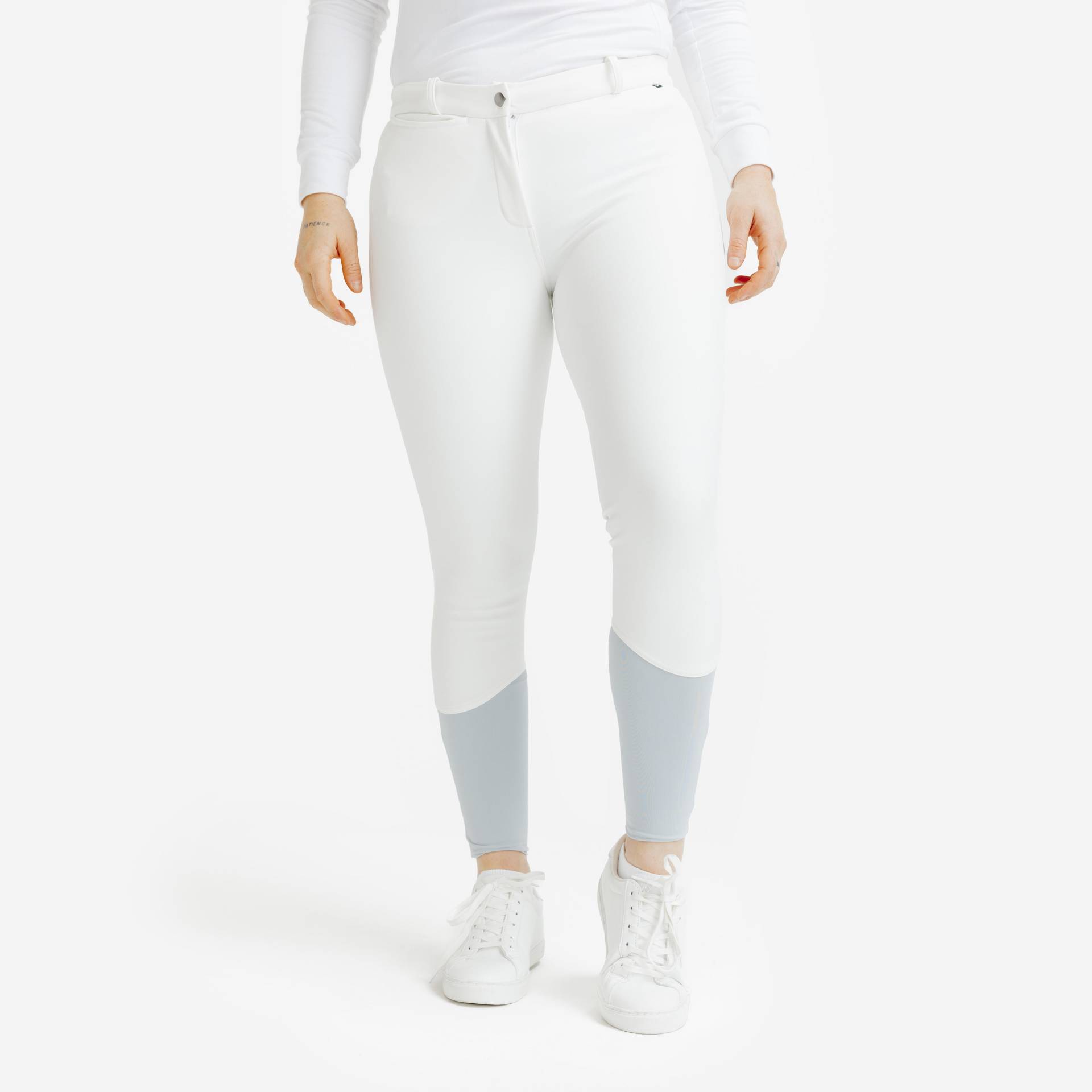 Turnierreithose Kipwarm Winter wasserabweisend Vollbesatz Full Grip Damen weiss von FOUGANZA