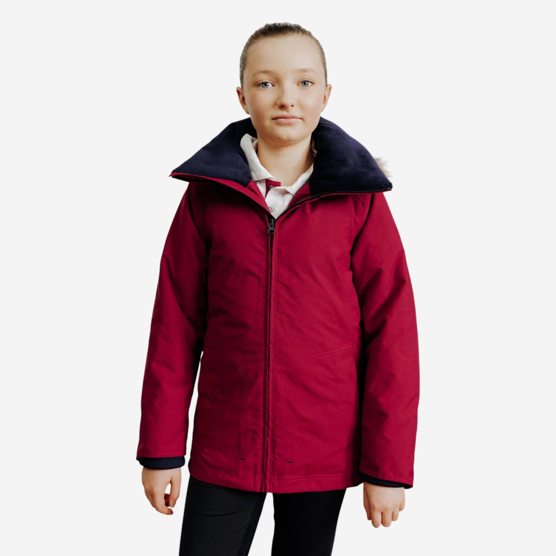 Winterreitjacke 500 wasserdicht warm Kinder pink von FOUGANZA