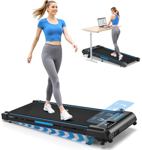 Walking Pad, FOUSAE 1-10 km/h Laufband für Zuhause mit 9% Steigung, 2.5HP Walking Machine mit LED-Anzeige, Fernbedienung und App-Steuerung, Doppelter Stoßdämpfung, Bis 150kg Belastbar von FOUSAE