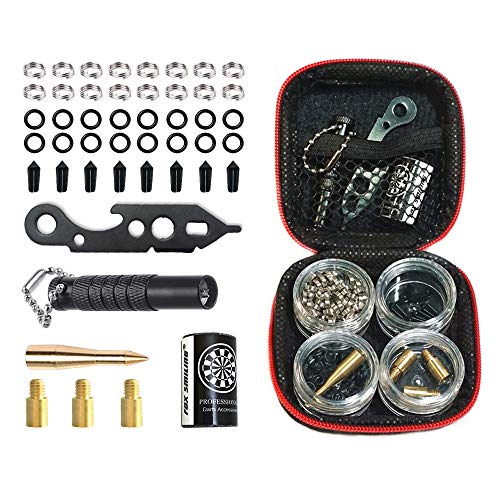 FOX SMILING Dart Tool Kit, 145PCS, with Steel Rubber O Ring, Stone Sharpener Dart Repair Accessories Set Flight Protector and Weight Add A Grams,Small Packaging Easy Carrying (145 Stücke) von FOX SMILING