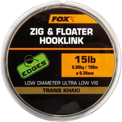 Fox Zig and Floater Hooklink Trans Khaki - 12lb 0.28mm von FOX