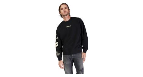 fox herren sweatshirt oversized crew hello future schwarz von FOX