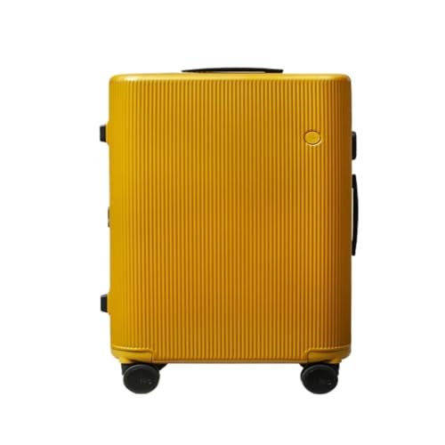 FRADSDBU Trolley-Koffer Gestreifter Boarding-Koffer, Trolley-Koffer for Männer und Frauen mit Universalrädern, Business-Boarding-Koffer Reisekoffer (Color : Yellow, Size : A) von FRADSDBU
