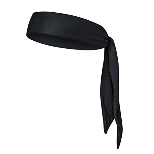 Frcolor Kopf Krawatte Sport Stirnband Krawatte Stirnband für Frauen und Männer Schweißband Kopf Krawatten Ideal für Laufen Arbeiten Tennis Karate Leichtathletik (Schwarz) von FRCOLOR