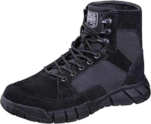 FREE SOLDIER Herren Stiefeletten Ultralight Military Tactical Arbeit Stiefel Knöchelhoch 6" Inch Zoll Spitze bis atmungsaktiv Desert Boots(Schwarz,40,Dünnschnitt) von FREE SOLDIER