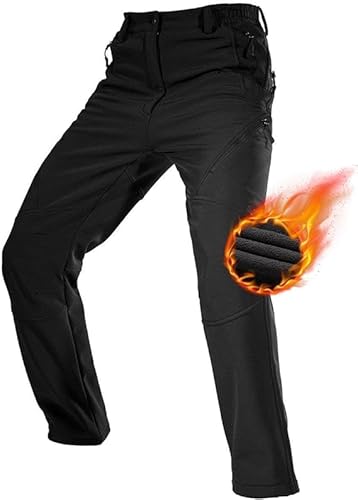 FREE SOLDIER Herren Winter wasserdichte Skihose Jagd Outdoor Hose Winddichte Thermohose Winterhose Softshellhose zum Klettern und Wandern(Schwarz,48) von FREE SOLDIER