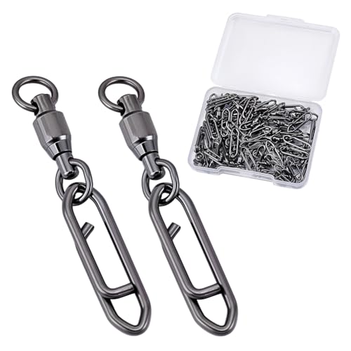 FREEBLOSS 50Pcs Angeln Wirbel Hohe Festigkeit Angeln Swivel Snap Schwarz Schnell Ändern Clips Snap Wirbel FREEBLOSS 50Pcs Angeln Wirbel Hohe Festigkeit Angeln Swivel Snap Schwarz Schnell Ändern Clips Snap Wirbel von FREEBLOSS