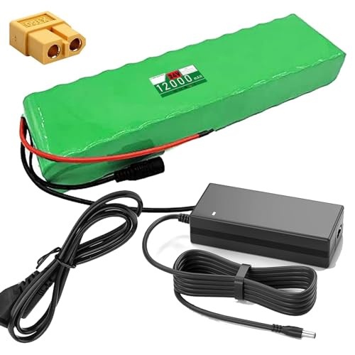 FREEDOH 24V 12Ah Lithiumbatterie 24 Volt Lithium-Ionen-Akkupack 12000mAh für 50-300W Klapprollermotor mit 2A Ladegerät und BMS von FREEDOH