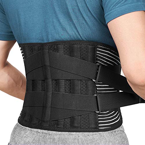 FREETOO Rückenbandage mit Stützstreben Verstellbare Zuggurte und Atmungsaktiver Nylonstoff ideal für Arbeitsschutz entlastet die Rückenmuskulatur und zur Haltungskorrektur von FREETOO