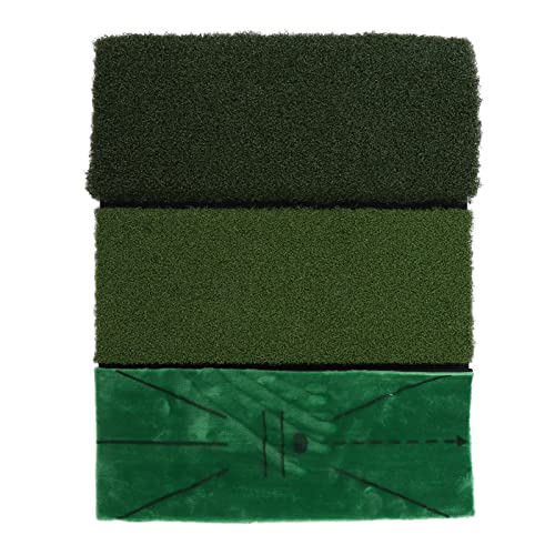 3 in 1 Training Mat | 25mm Tee Grass & 10mm Engineering Grass & Velvet Pad | Secure - Grip Rubber Base for Swing/Cut Practice | Portable Hitting Mat for Outdoor Sports von FRELEAN